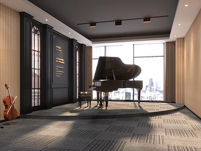 Modern Public Office Space With Open Layout Large Windows And Ergonomic Workstations 3d model