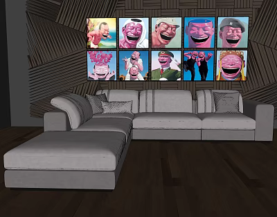 Modern Multiplayer Sofa Corner Sofa 3d model