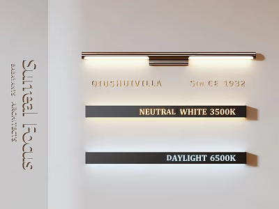 Stylish Indoor Wall Light with Neutral White 3500K and Daylight 6500K Color Temperatures 3d model