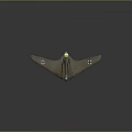 Camouflage Painted Airplane Model With Cross Insignia And Unique Wing Design