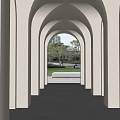 Profiled Corridor French Corridor Curved Top Corridor Arched Corridor 3d model