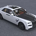 Luxury White And Black Sedan With Large Grille Black Wheels And Beige Seats