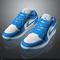 Blue And White Casual Sports Shoes With Comfortable Design For Daily Use