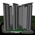 Aerial View Of Modern Urban Architecture With Tall Buildings Roads And Green Spaces