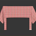 Stylish Dining Table With Red And White Checkered Tablecloth And Sturdy Legs