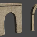 Collection Of Stone Architectural Elements Including Columns Arches Bricks And Slabs 3d model