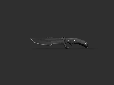Tactical Weapon Featuring Serrated Blade Black Handle And Ergonomic Grip Design 3d model