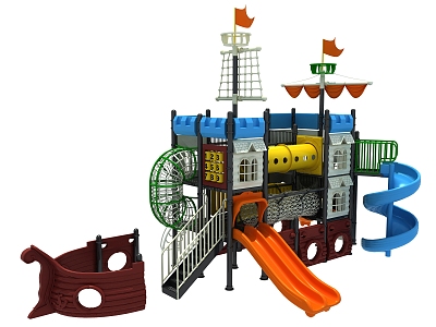 Modern Amusement Equipment Ocean Slide Children's Paradise 3d model