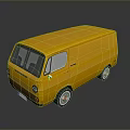 Yellow Boxy Small City Bus With Modern Exterior Design Features