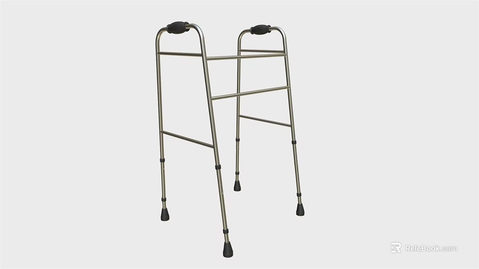 Medical Walker Device Featuring Sturdy Frame Adjustable Height And Non Slip Tips 3d model 