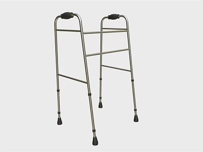 Medical Walker Device Featuring Sturdy Frame Adjustable Height And Non Slip Tips 3d model