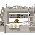 Kids Bunk Bed With Ladder Storage Stuffed Toys And Decorative Design