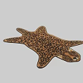 Stylish Square Carpet Featuring Leopard Print Turtle Shape Pattern For Home Decor 3d model