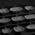 Modern Ceramic Washbasins Featuring Various Shapes and Wall Mounted Faucets for Contemporary Bathrooms