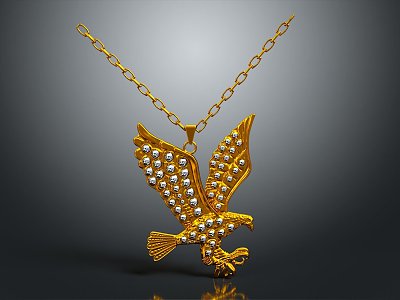 Modern Pendant Diamond Pendant Eagle Diamond Pendant 3d model