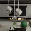 Modern Transparent Spherical Pendant Lights Hanging In Stylish Living Room With White Walls And Sofa
