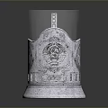 Elegant Silver Household Container With Intricate Carved Patterns And Perforated Decorative Handle