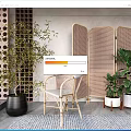 modern screen screen partition partition wall partition precognition brick wall 3d model