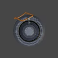 Tactical Military Weapon With Orange Handle Green Indicator Lights And Military Label
