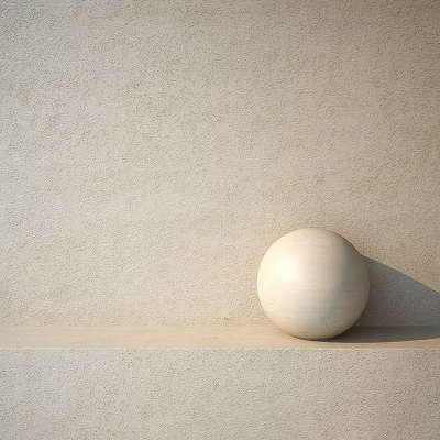 Round Sphere Component On Light Colored Surface With Beige Textured Wall And Shadow 3d model