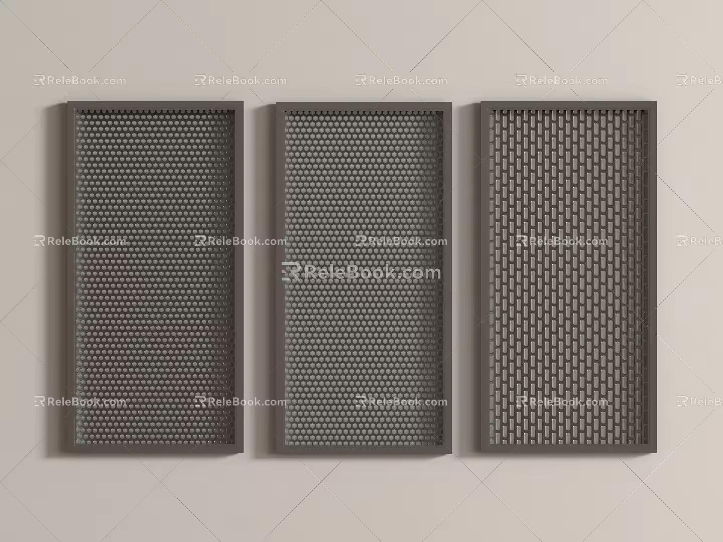 Modern iron mesh partition hollow screen 3d model