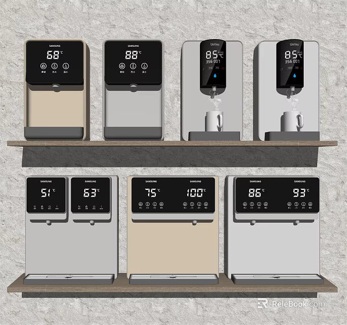 Modern Water Dispensers with Digital Temperature Display for Home Daily Use 3d model 
