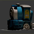 Blue And Beige Toy Train With Wheels And Playful Design For Children