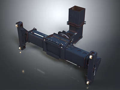 Industrial Mechanical Equipment Component With Metal Frame Support And Structural Parts 3d model