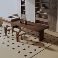 Modern table combination 3d model