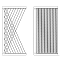 Modern Black Frame Woven Rope Room Divider With Crossed And Vertical Patterns 3d model