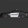 Black Police Car With Roof Lights Shiny Exterior And Sports Design