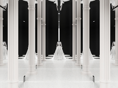 Modern Wedding Shop Wedding Corridor 3d model