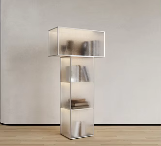Bookcase Glass Bookcase Floor Bookcase Soft Bookcase 3d model