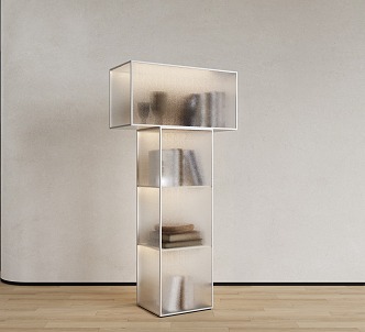 Bookcase Glass Bookcase Floor Bookcase Soft Bookcase 3d model