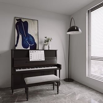 Modern Paint Piano 3d model