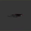 Futuristic Aerodynamic Spacecraft Featuring Metallic Body Blue Red Accents And Sleek Design
