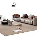 Modern Italian Sofa Coffee Table Combination Leather Sofa Living Room Sofa Multiplayer Sofa Single Person Sofa Side Table Acrylic Floor Lamp 3d model