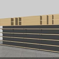 Multi Tier Wooden Display Shelves With Black Metal Frame For Retail Store
