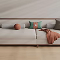 New Chinese Double Sofa Multi-Person Sofa 3d model