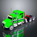 Green Truck Cab With Modern Design Reflective Surface And Sleek Appearance