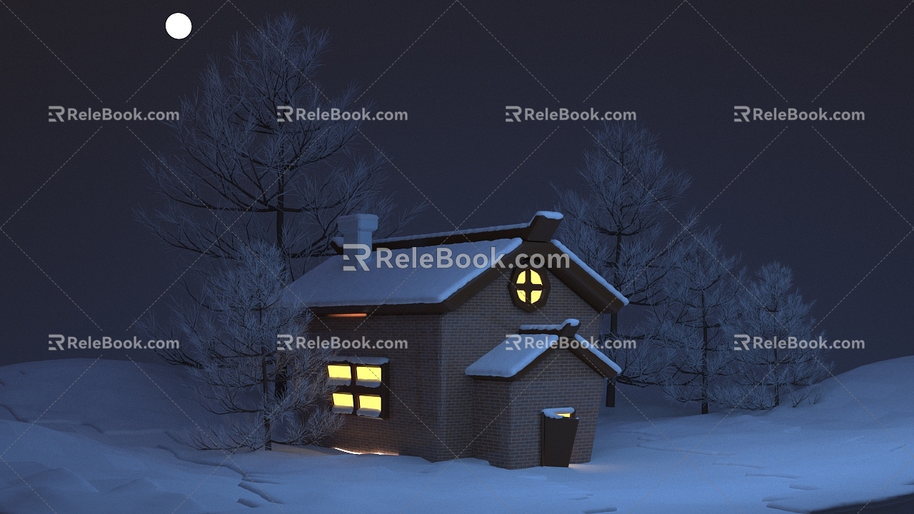 Modern Cartoon Snow Lodge 3d model