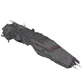 Futuristic Gray Sci Fi Battleship Model With Detailed Structure And Sharp Edges 3d model