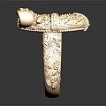 Elegant Gold Ring With Intricate Filigree Design And Red Gemstone Accents