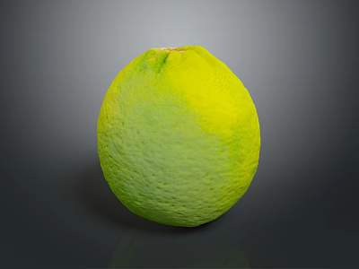 Fresh Green And Yellow Lemon With Smooth Textured Skin On Gray Background 3d model