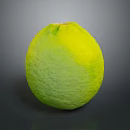 Fresh Green And Yellow Lemon With Smooth Textured Skin On Gray Background