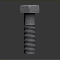 3D Rendered Hex Head Metal Bolt With Threaded Shank And Gray Background