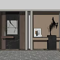 Modern Daojing Desk Simple Entrance Background Daojing Desk 3d model
