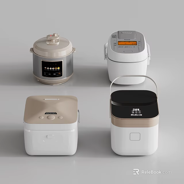 Various Modern Kitchen Appliances With Stylish Designs For Home Cooking Use 3d model 