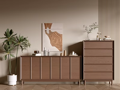 Modern Wood Grain Cabinet Simple Style Cabinet Whole Cabinet Sideboard Balcony Cabinet Storage Cabinet Entrance Cabinet 3d model