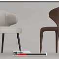 Modern Stylish Dining Chairs with Gray White Brown Leather Upholstery and Minimalist Legs